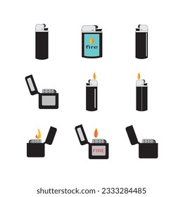 plantilla de diseño vectorial del logotipo del icono del encendedor de gas