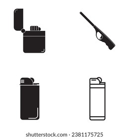 gas lighter icon set vector template illustration logo design