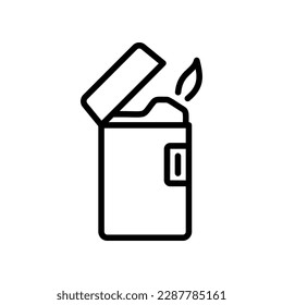 Gas lighter icon. Vector sign in simple style isolated on white background.