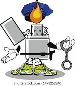 gas lighter nurse cartoon mascot