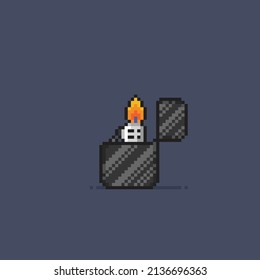 gas lighter in pixel style