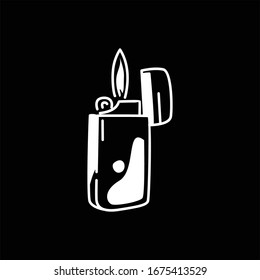 Gas Lighter With Simple Line Art Style