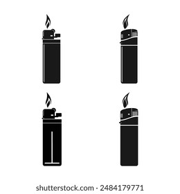 colección del icono del Vector del encendedor de gas