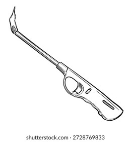 gas lighter vector line art hand drawn illustration