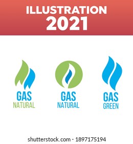 Gas logo. Energy industry green gas logotype