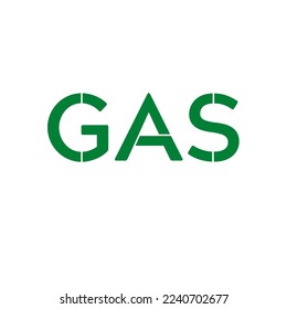 Gas logo text on white background 