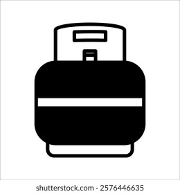 gas, LPG tank icon on white, line,with white background