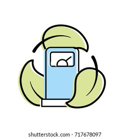 gas machine with ecological leaves around