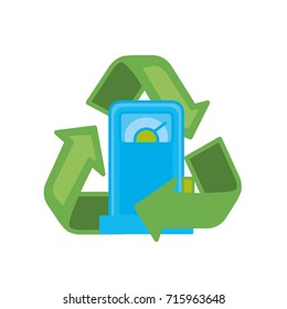 gas machine with recycle symbol around