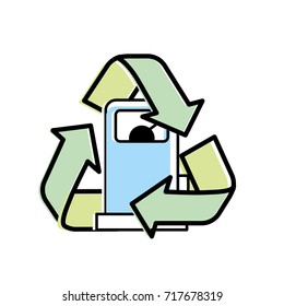 gas machine with recycle symbol around