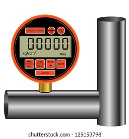 gas manometer isolated on white background