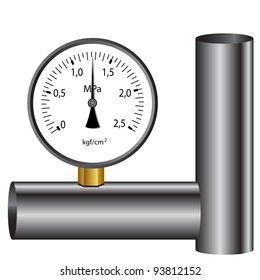 The gas manometer isolated on white background. Rasterized version also available in portfolio.