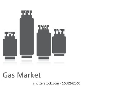 Gas Market flat Industrial Illustration