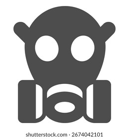 Máscara de gas con Filtrar de aire icono sólido, concepto de ropa de trabajo de peligro. Gráficos de Vector. Máscara de goma con Filtrar, señal de seguridad sobre fondo blanco, icono de estilo de glifo para móvil o Diseño web
