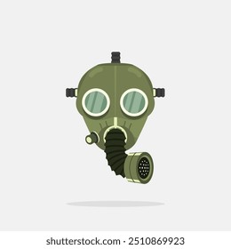 gas mask army logo, illustration of army respiratory protection from bad air with circulation hose