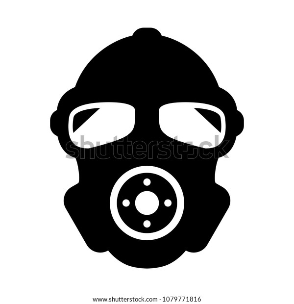 Gas Mask Black Silhouette Vector Icon Stock Vector (Royalty Free ...