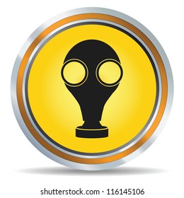 Gas mask button. Vector illustration