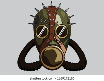 Gas Mask Character and apocalypse man vector