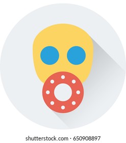 Gas Mask Colored Vector Icon