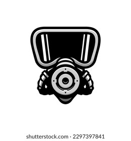 gas mask design vector on white background
