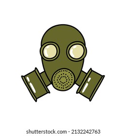 gas mask doodle icon, vector illustration