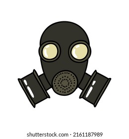 gas mask doodle icon, vector illustration