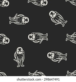 gas mask doodle seamless pattern background