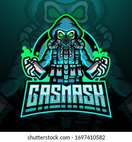 Gas mask esport logo mascot design