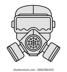 A gas mask with filter and goggles for protection against hazardous environments and airborne contaminants