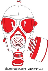 Gas Mask With A Filter That Cleans The Air On The Side