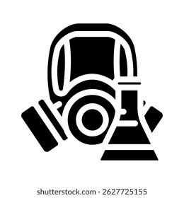 máscaras de gás frascos de poluição química ícone vetor. máscara de gás frascos sinal de poluição química. símbolo isolado ilustração
