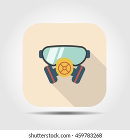 gas mask flat icon with long shadow. graffiti mask vector illustration
