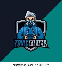 Gas Mask Gamer Mascot Logo for Gaming, Stream Channel or Community
