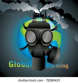 gas mask global warmig vector