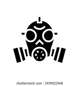 gas mask glyph icon vector. gas mask sign. isolated contour symbol black illustration