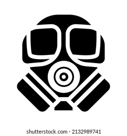 vector de icono de glifo de máscara de gas. signo de máscara de gas. símbolo de contorno aislado ilustración negra