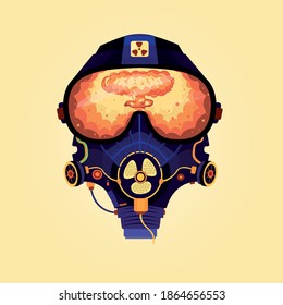 Gas mask in graffiti style vector Illustration.