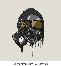 Gas mask in graffiti style vector.