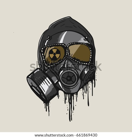 Gas Mask Graffiti Style Vector Stock Vector (Royalty Free) 661869430