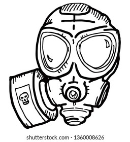 A gas mask. Hand drawn vector illustration.  