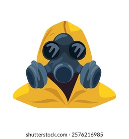 Gas mask with hazmat suit gear