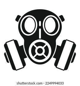 Gas mask helmet icon simple vector. Toxic air. Safety military