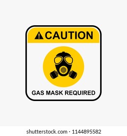 Gas mask icon, biohazard warning icon design vector