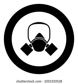 Gas mask icon black color in circle