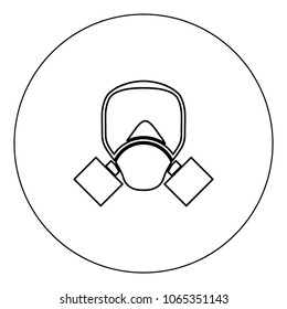 Gas mask icon black color in circle vector illustration isolated