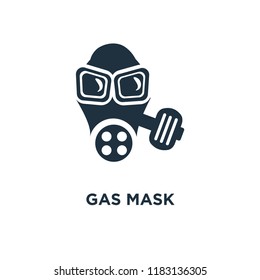 Gas mask icon. Black filled vector illustration. Gas mask symbol on white background. Can be used in web and mobile.