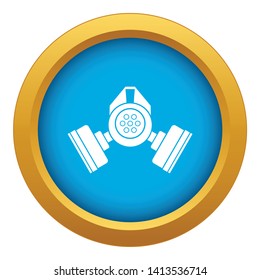 Gas mask icon blue vector isolated on white background for any design