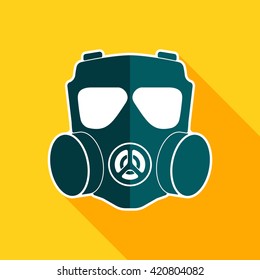 Gas mask icon. Chemical respirator symbol. Vector illustration