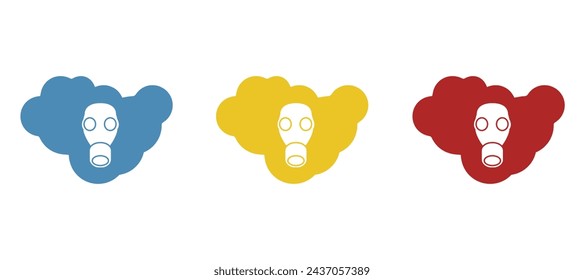gas mask icon, gas cloud, on a white background, vector illustration