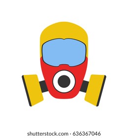 Gas Mask icon. Fire departament equipment icons. Vector Illustration.